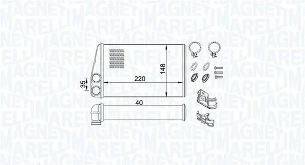 Радіатор нагрівача MAGNETI MARELLI 350218438000 (фото 1)
