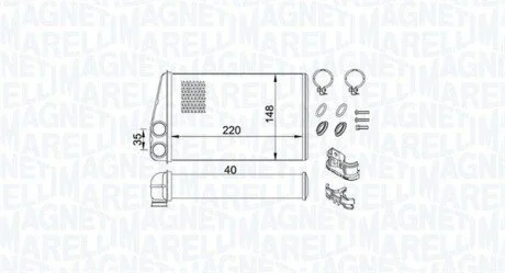 Радіатор нагрівача MAGNETI MARELLI 350218438000