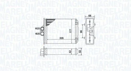 Радіатор нагрівача MAGNETI MARELLI 350218482000