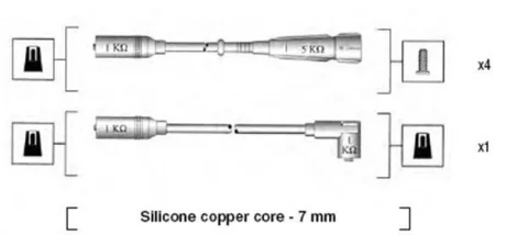 Комплект проводів запалювання AUDI 100 C3, 80 B3, 80 B4 SEAT CORDOBA, IBIZA II, TOLEDO I VW CORRADO, GOLF I, GOLF II, GOLF III, JETTA II, POLO, POLO CLASSIC, POLO II 1.0-2.0 10.81-10.02 MAGNETI MARELLI 941055040529