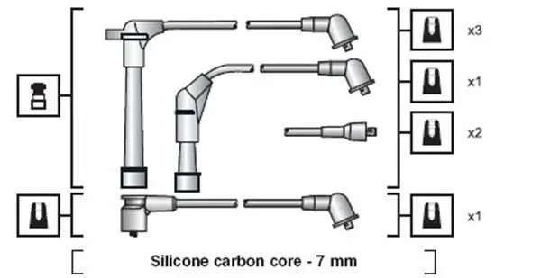 Комплект проводів запалювання NISSAN MAXIMA III, TERRANO I 3.0 10.88-12.95 MAGNETI MARELLI 941318111091 (фото 1)