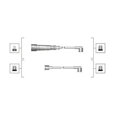 Комплект проводів запалювання SEAT CORDOBA, IBIZA I, IBIZA II VW GOLF III, GOLF IV, PASSAT B3/B4, POLO, POLO CLASSIC, POLO II, POLO III, VENTO 0.9-1.6 07.87-10.02 MAGNETI MARELLI 941319170026 (фото 1)