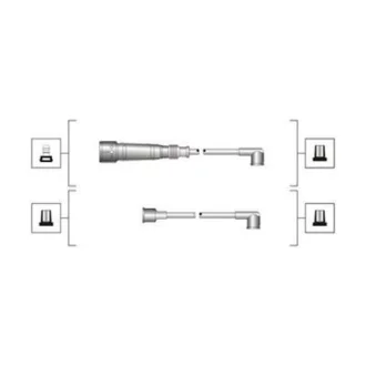 Комплект проводів запалювання SEAT CORDOBA, IBIZA I, IBIZA II VW GOLF III, GOLF IV, PASSAT B3/B4, POLO, POLO CLASSIC, POLO II, POLO III, VENTO 0.9-1.6 07.87-10.02 MAGNETI MARELLI 941319170026