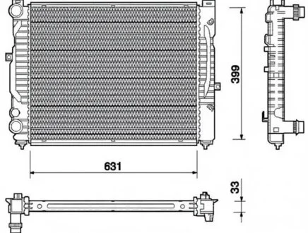 Радіатор охолоджування AUDI A4 1.6-1.8 20V-1.9 DI/TDI -ua MAGNETI MARELLI BM712