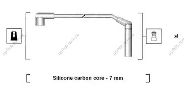 Комплект кабелей высоковольтных MAGNETI MARELLI MSK871 (фото 1)