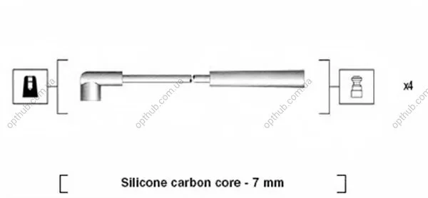 Комплект кабелів високовольтних MAGNETI MARELLI MSK877 (фото 1)