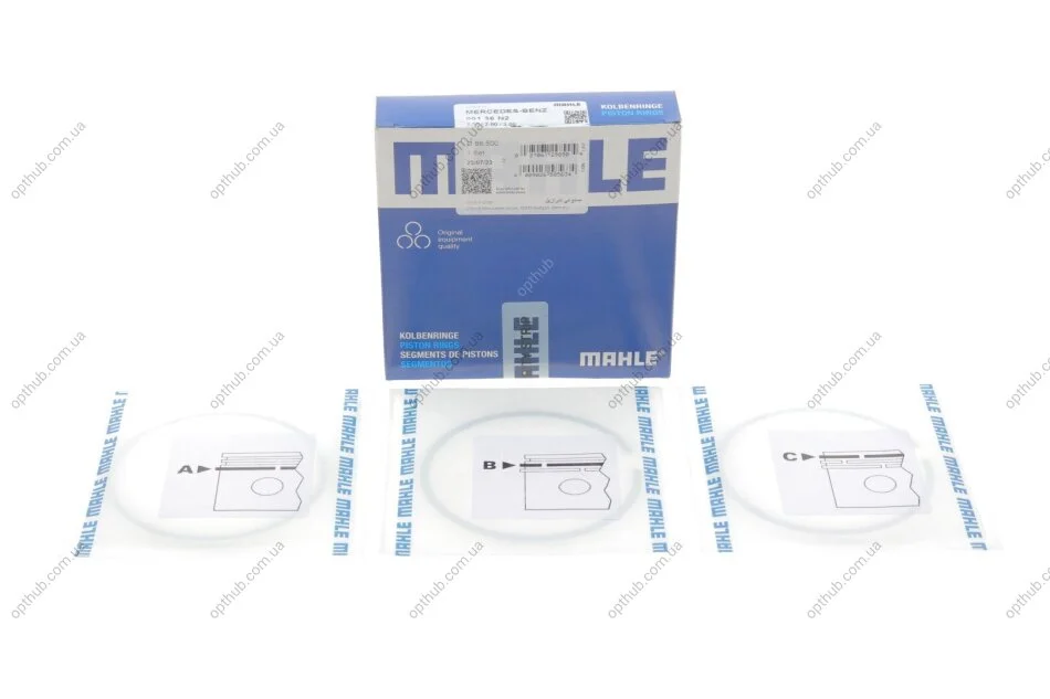 Кільця поршневі MB 88,50 OM611/612/613 2,2TD/2,7TD/3,2TD (вир-во Mahle) MAHLE / KNECHT 001 36 N2 (фото 1)