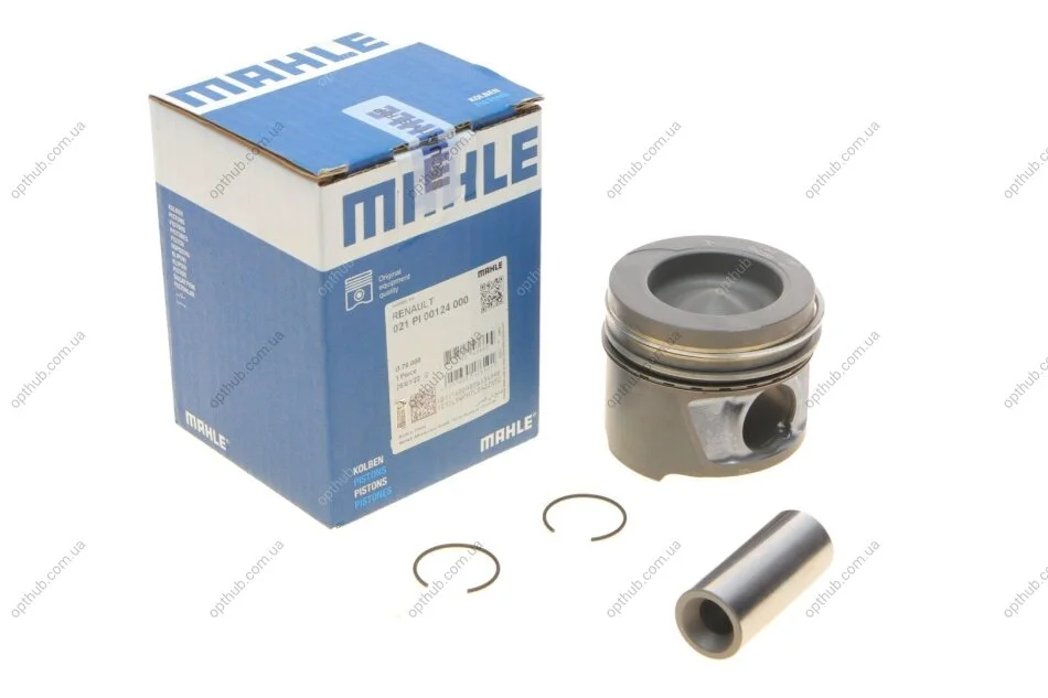 Поршень з кільцями RENAULT 76,00 K9K 2008- (вир-во Mahle) MAHLE / KNECHT 021 PI 00124 000 (фото 1)