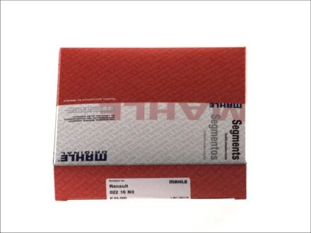 Кольца поршневые RENAULT 69.0 (1.2/1.5/2.5) D4F (пр-во Mahle) MAHLE / KNECHT 022 16 N0