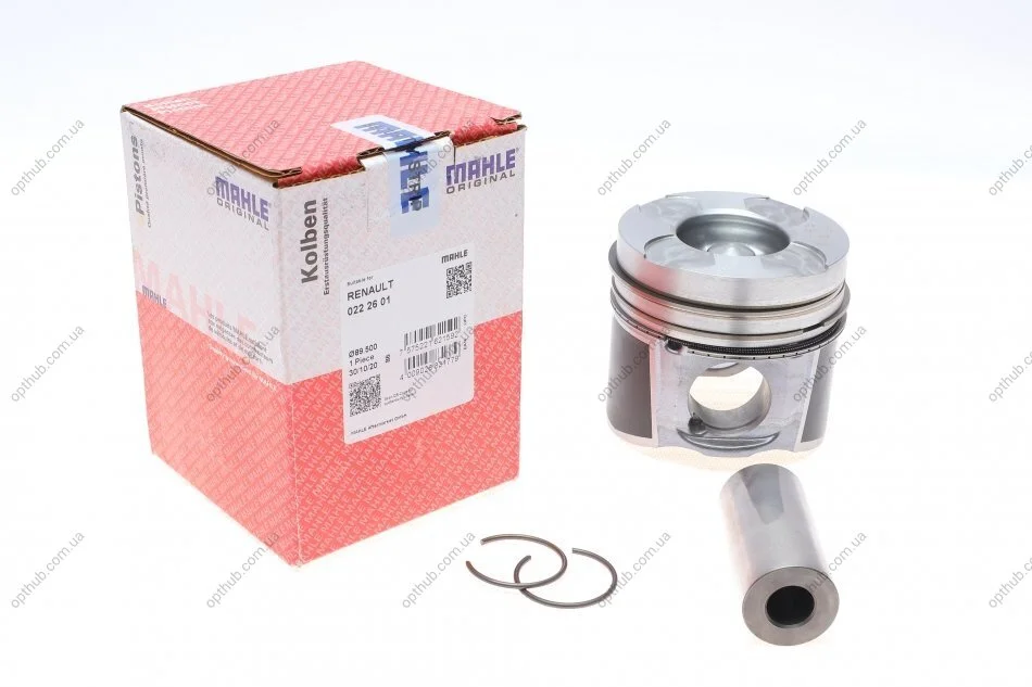 Поршень з кільцями RENAULT/OPEL 89,50 G9U 2.5dCi 16V Euro 3 2000- (вир-во MAHLE) MAHLE / KNECHT 022 26 01 (фото 1)