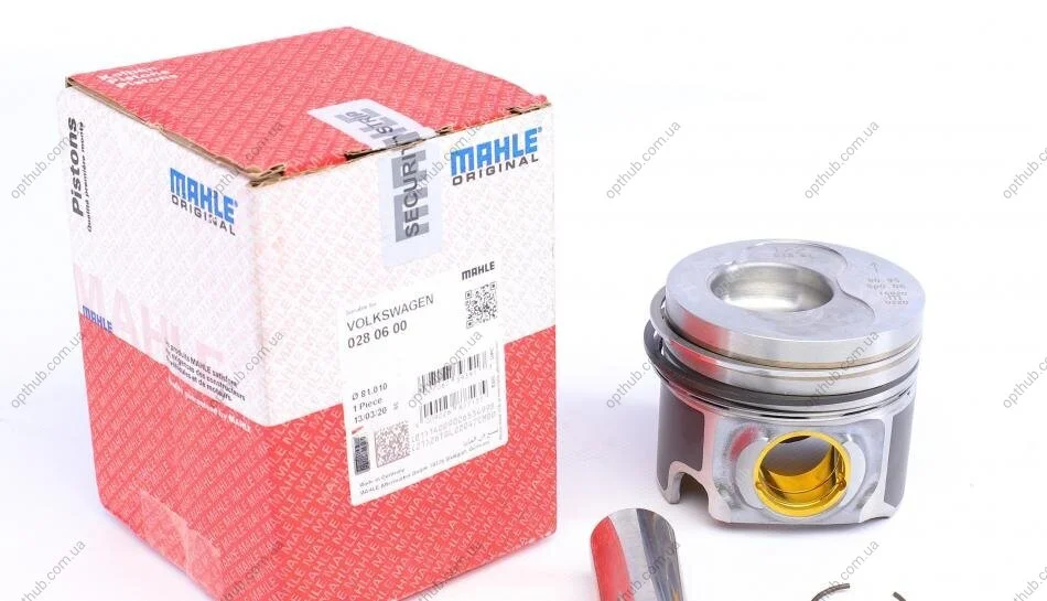 Поршень з кільцями VW 81.01 2.0TDI BPW/BMM/BMP/BSS/BWW/CBHA (CYL 1-2) (вир-во MAHLE) MAHLE / KNECHT 028 06 00 (фото 1)