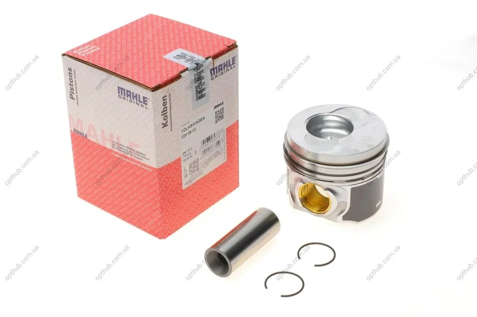Поршень з кільцями VW 81.51 2.0TDI BPW/BMM/BMP/BSS/BWW/CBHA (CYL 1-2) (вир-во MAHLE) MAHLE / KNECHT 028 06 02 (фото 1)