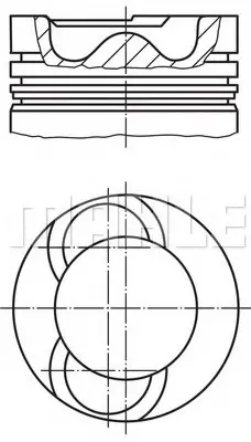 Поршень з кільцями VW CRAFTER 81,51 2,5 TDI BJJ/BJK/CEBA/CEBB 06- (вир-во Mahle) MAHLE / KNECHT 028 19 02 (фото 1)