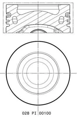 Поршень VAG 81.0 CAAA/CAAB/CAAC/CAAD/CAGA/CAGB/CAGC/CAHA/CAHB/CBAA/CBAB/CBAC/CBBA/CBBB/CBDA/C MAHLE / KNECHT 028 PI 00100 000 (фото 1)