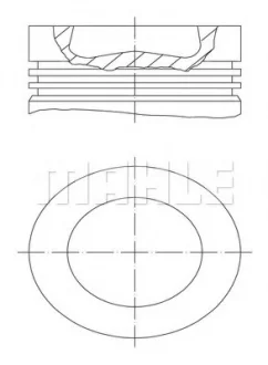 Поршень VAG 81.25 CAAA/CAAC/CAAD/CAGA/CAGB/CAGC/CAHA/CAHB/CBAA/CBAB/CBAC/CBBA/CBBB/CBDA/CBDB/ MAHLE / KNECHT 028 PI 00100 001