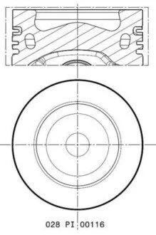 Поршень з кільцями VAG 81.51 CFFA/CFFB/CFGB/CFGC (вир-во MAHLE) MAHLE / KNECHT 028 PI 00116 002