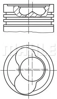 Поршень VAG 80.01 BKC/AVB/AXR/ANU/AXR/ANU/BJB/ATD/BKC/AVB/BJB/AVQ (CYL 1-2) 1995=> MAHLE / KNECHT 030 65 02 (фото 1)