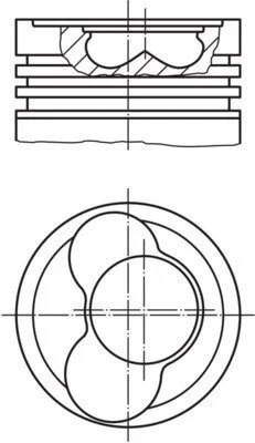 Поршень 0.5 3-4 циліндр MAHLE / KNECHT 030 66 02 (фото 1)