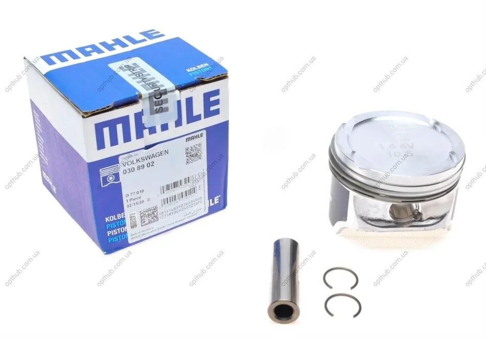Поршень з кільцями VAG 77,01 1.4i 16V 97- (вир-во Mahle) MAHLE / KNECHT 030 89 02 (фото 1)