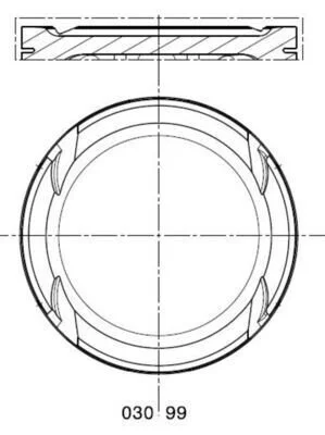 Поршень з кільцями VAG 76,51 1,6i 16V ATN/AUS/AZD (вир-во Mahle) MAHLE / KNECHT 030 99 00 (фото 1)