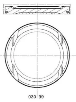 Поршень з кільцями VAG 76,51 1,6i 16V ATN/AUS/AZD (вир-во Mahle) MAHLE / KNECHT 030 99 00