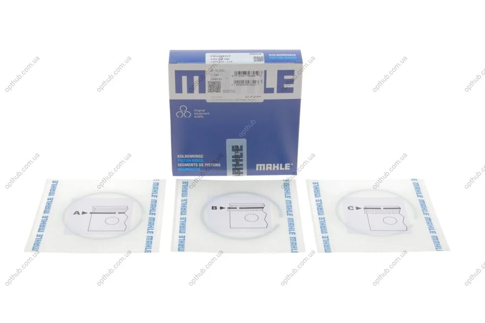 Кільця поршневі PSA 75,00 1,6TDI 16V 03- (вир-во Mahle) C.I.U MAHLE / KNECHT 040 06 N0 (фото 1)