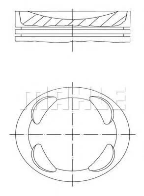Поршень двигуна CITROEN / MINI (BMW) / PEUGEOT N12 B16 A / 5FK +0.50 MAHLE / KNECHT 081PI00104002 (фото 1)