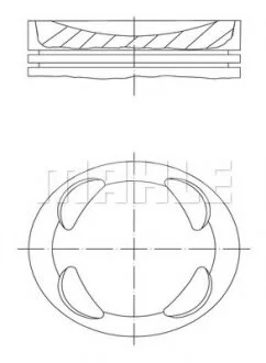 Поршень двигуна CITROEN / MINI (BMW) / PEUGEOT N12 B16 A / 5FK +0.50 MAHLE / KNECHT 081PI00104002