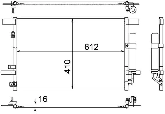 Радіатор кондиціонера Mitsubishi Lancer VIII 08-/Outlander II 06-12 MAHLE UA63 MAHLE / KNECHT AC 557 000S (фото 1)