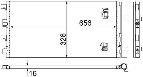 Радіатор кондиціонера Dacia Duster 1.5dCi 10- MAHLE (opt-om) MAHLE / KNECHT AC 724 000S (фото 1)