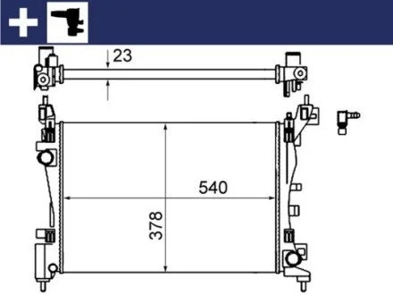 Радіатор охолодження Citroen Nemo/Fiat Fiorino 1.4i 07- MAHLE (opt-om) MAHLE / KNECHT CR 1121 000S