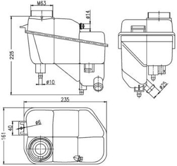 Бачок розширювальний MB E-class (S211/W211)/CLS (C219) 02-10 (з датчиком) MAHLE (opt-om) MAHLE / KNECHT CRT 202 000S