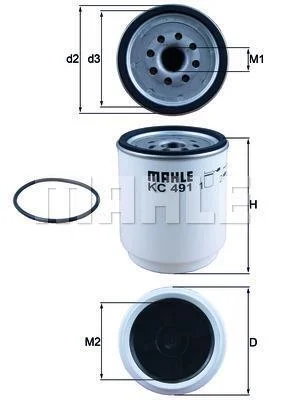 Паливний фільтр MAHLE / KNECHT KC 491D (фото 1)