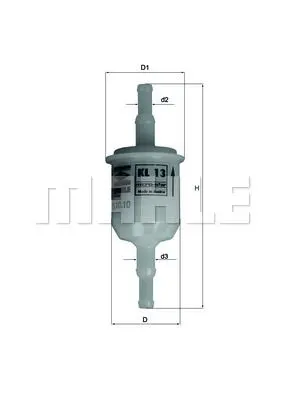 Паливний фільтр VOLVO 140 ABARTH RITMO ALFA ROMEO 33, 75, 90, ARNA, GTV, SPIDER ARO 10 AUSTIN MAESTRO BMW 1502-2002 (E10), 2.5-3.2 (E9), 2500-3.3 (E3), 3 (E21), 3 (E30) 0.25-6.0 04.64- MAHLE / KNECHT KL13 (фото 1)