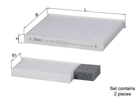 Фільтр салону Hyundai, Kia MAHLE / KNECHT LA 570/S