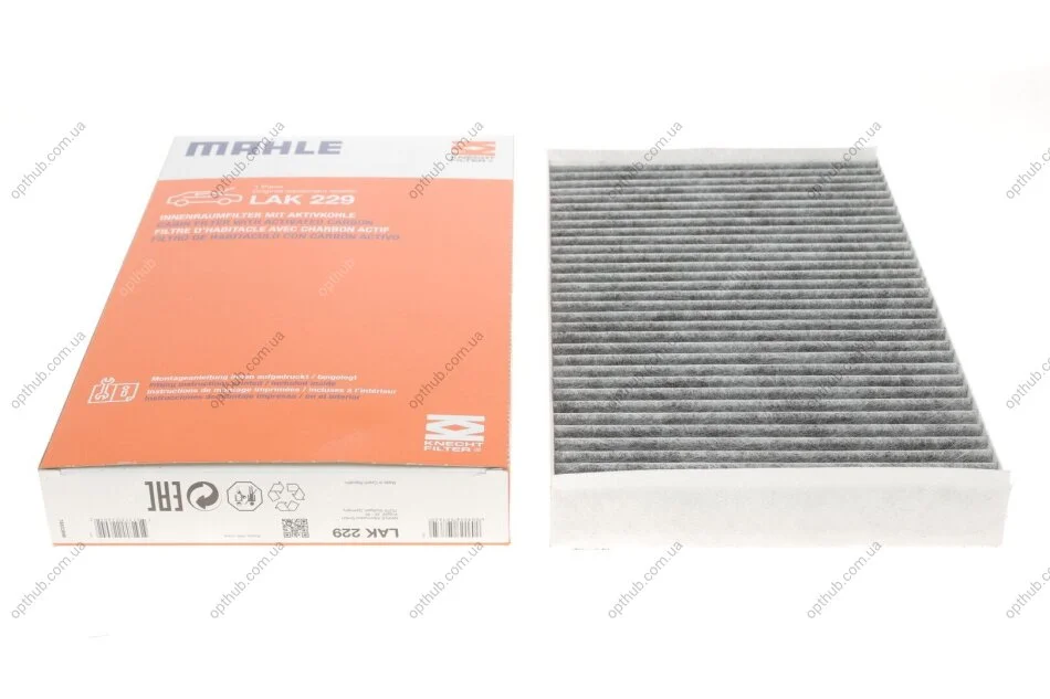Фільтр салону вугільний (вир-во Knecht-Mahle) LAK229 MAHLE / KNECHT LAK 229 (фото 1)