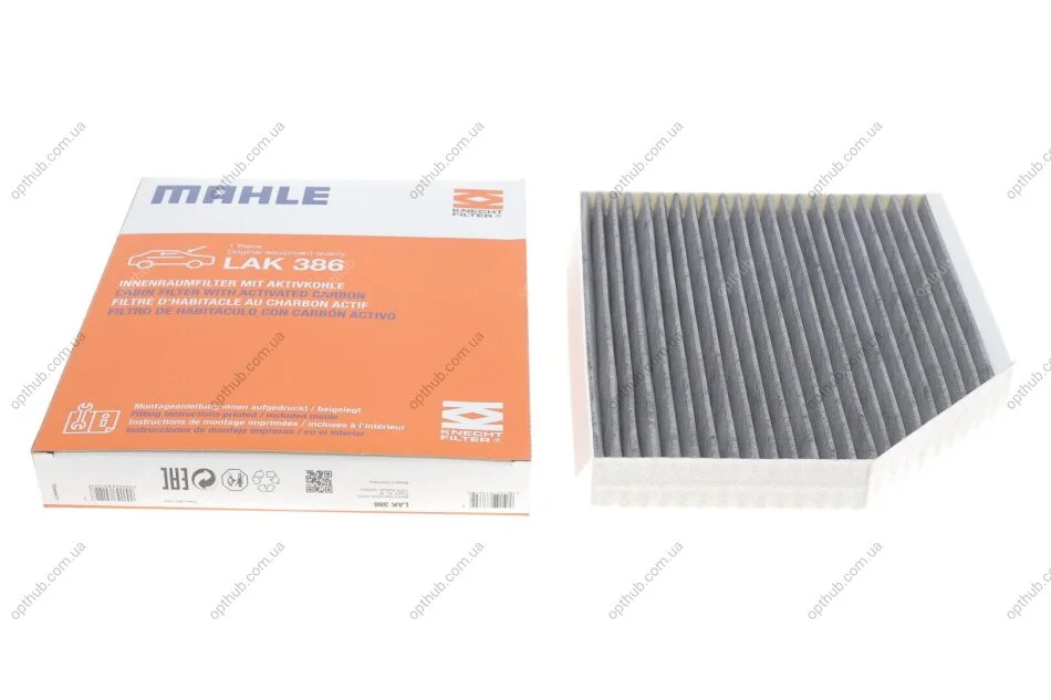 Фільтр салону вугільний (вир-во Knecht-Mahle) LAK386 MAHLE / KNECHT LAK 386 (фото 1)