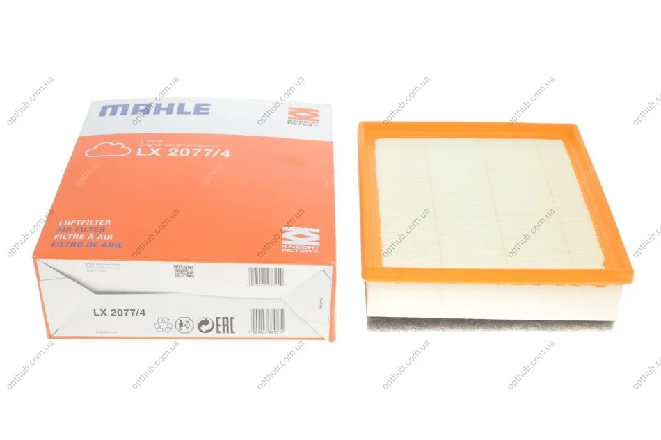 Фільтр повітряний (вир-во Knecht-Mahle) LX2077/4 MAHLE / KNECHT LX 2077/4 (фото 1)