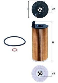Масляний фільтр MAHLE / KNECHT OX813/1D