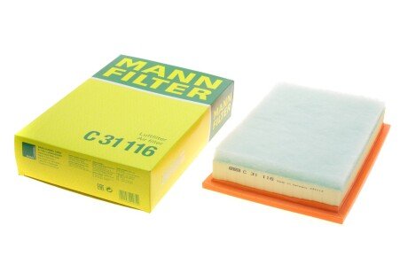 Фільтр повітряний Ford Galaxy 1.9TDI/2.0-2.8 00-06/Seat Alhambra/VW Sharan 1.9-2.0TDI/2.0/2.8 00 UA63 MANN C 31 116
