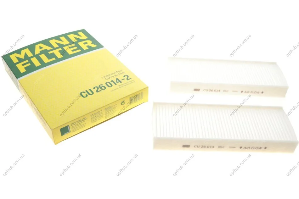 Фільтр салону Opel Astra L 21-/Peugeot 308 13-/408 22-/508 18- (к-кт 2 шт.) -FILTER UA63 MANN CU 26 014-2 (фото 1)