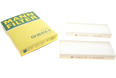 Фільтр салону Opel Astra L 21-/Peugeot 308 13-/408 22-/508 18- (к-кт 2 шт.) -FILTER UA63 MANN CU 26 014-2