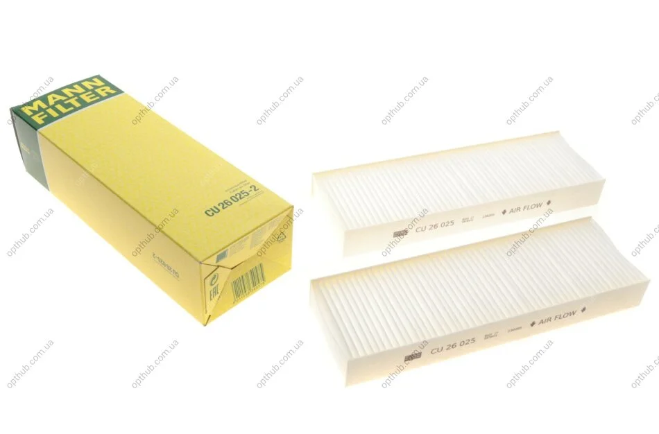 Фільтр салону Citroen C4/Opel Mokka B 20-/Corsa F/Peugeot 2008/208 19- (к-кт 2шт) -FILTER UA63 MANN CU 26 025-2 (фото 1)