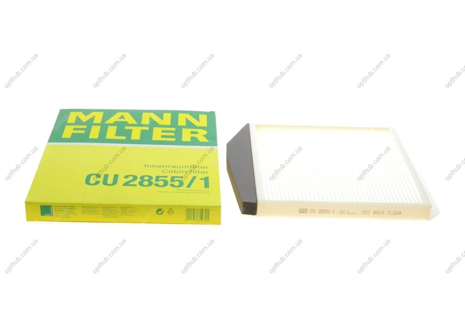 Фільтр салону Volvo S60 00-10/S80 98-06/V70/XC70 00-07/XC90 02-14 -FILTER UA63 MANN CU 2855/1 (фото 1)