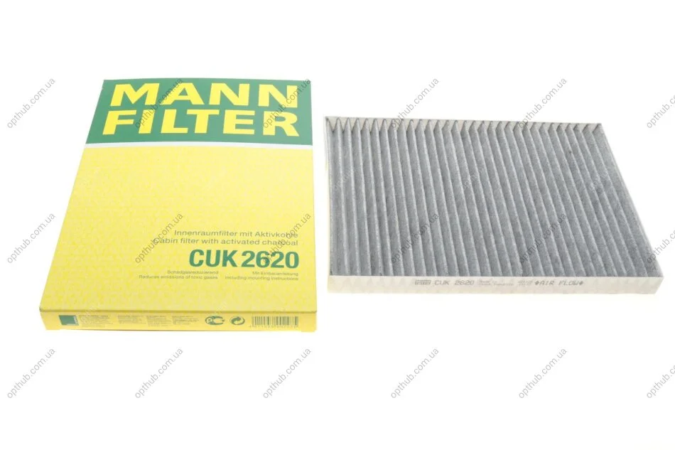 Фільтр салону Renault Koleos 2.0 dCi 08- (вугільний) -FILTER UA63 MANN CUK 2620 (фото 1)