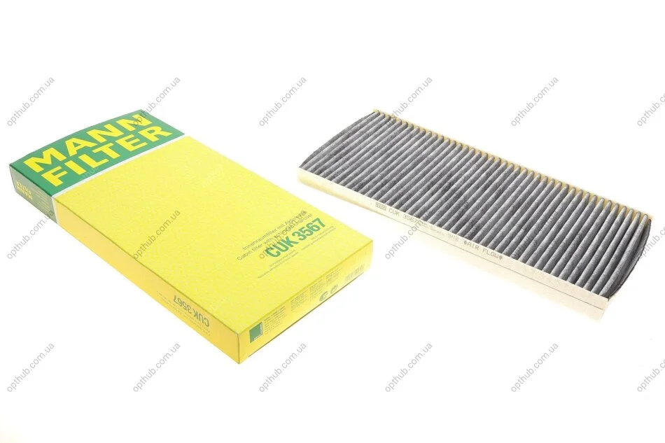 Фільтр салону Ford Focus/Tourneo Connect/Transit Connect 02-13 (вугільний) -FILTER UA63 MANN CUK 3567 (фото 1)