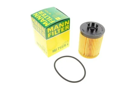 Фильтр масляный двигателя OPEL ASTRA G, H 98-, CORSA D, B, C 96- (пр-во) HU712/8X MANN HU 712/8 X
