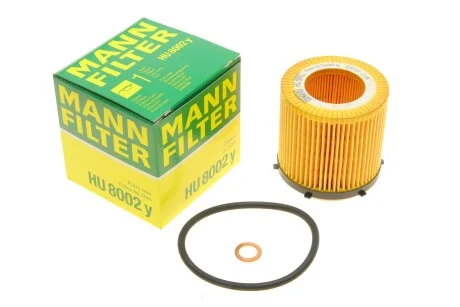 Фільтр масляний BMW 3 (F30/F31/F80)/5 (F10/F11/F18)/X1 (E84)/X3 (F25) 2.0i N20/3.0i N55 11-17 UA63 MANN HU 8002 Y