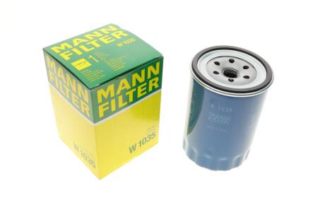 Фільтр масляний Kia K2700/Pregio 2.7D 99- -FILTER W 1035 (opt-om) MANN W1035