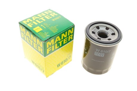 Фільтр масляний двигуна HYUNDAI I10, I20 1.1-1.2 08- W610/7 MANN W 610/7